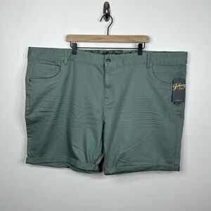 Johnny Bigg Big & Tall Sage Green Colton Print Denim Shorts Men's Size 52